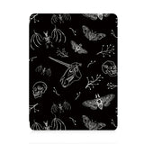 front view of personalized iPad case with pencil holder and Animal Skeleton design