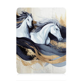 front view of personalized iPad case with pencil holder and Horses design