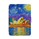 front view of personalized kindle paperwhite case with Australia Oil Painting design