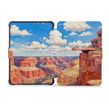 the whole front and back view of personalized kindle case paperwhite case with US Famous Attractions design