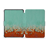 the whole front and back view of personalized kindle case paperwhite case with Rusted Metal design