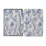 the whole front and back view of personalized kindle case paperwhite case with Flower design