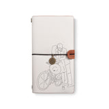 the front top view of midori style traveler's notebook with 2 design