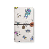 the front top view of midori style traveler's notebook with 7 design