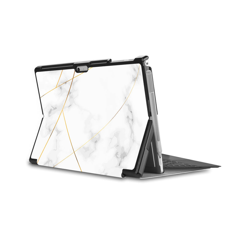 the back side of Personalized Microsoft Surface Pro and Go Case in Movie Stand View with Marble 2020 design - swap