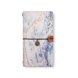 the front top view of midori style traveler's notebook with Marble design